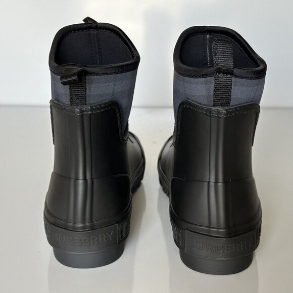 Burberry Women's Flinton Check Black/Charcoal Rain Booties - EU39/US9 - Picture 11 of 16